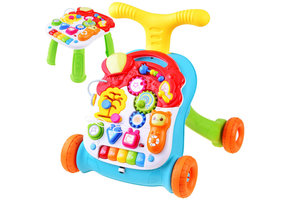 Loopwagen baby - baby walker en activiteitentafel - multikleur