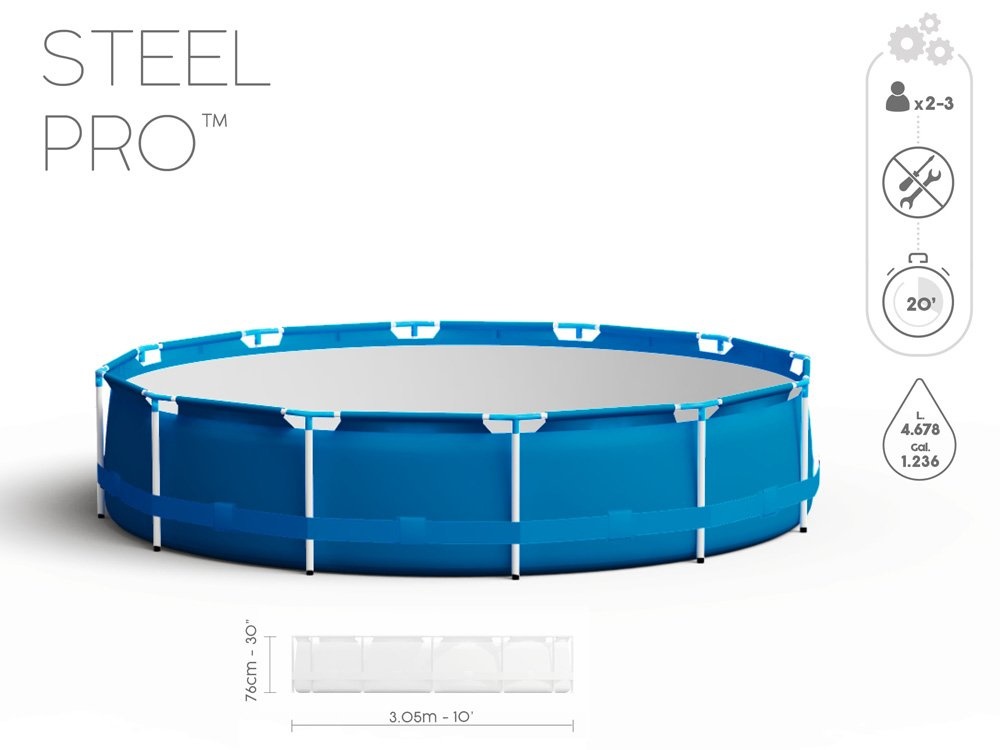 Bestway zwembad - Steel Pro - opzetzwembad - 305x76cm - blauw