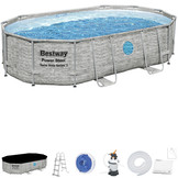 Bestway zwembad - Power Steel - 488x305x107cm - stenen muur