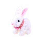 Knuffel konijn - 17x19x9 cm - interactief - met accessoires