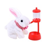 Knuffel konijn - 17x19x9 cm - interactief - met accessoires