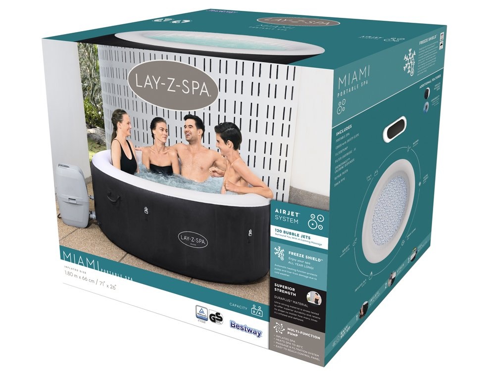 Opblaasbare jacuzzi - Bestway Lay-Z-Spa - Miami - ⌀ 180x66 cm
