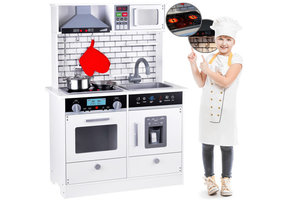 Speelgoed keuken - hout - met licht en geluid - 65x30x92 cm - wit