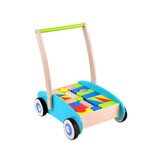 Houten loopwagentje - blokkenwagen - 35x27x40 cm - 32 blokken