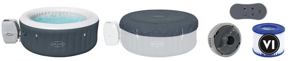 Opblaasbare jacuzzi - Bestway Lay-Z-Spa Bali - LED - grijs