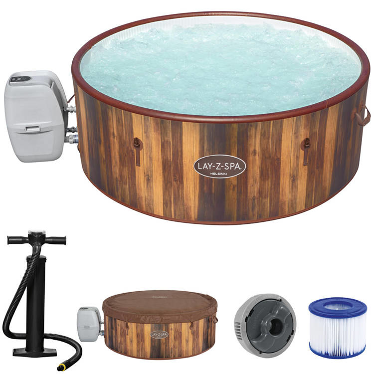 Opblaasbare jacuzzi - Bestway Lay-Z-Spa - 180x66 cm - houtlook