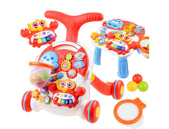 Loopwagen baby - baby walker en activiteitentafel - rood