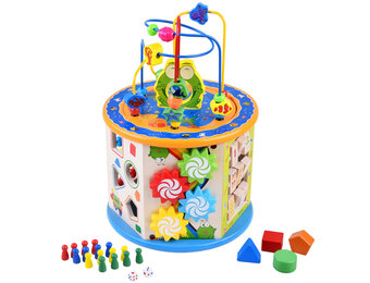 Activiteitenkubus - hout - speelkubus - 36x19,5x24 cm - 8-in-1