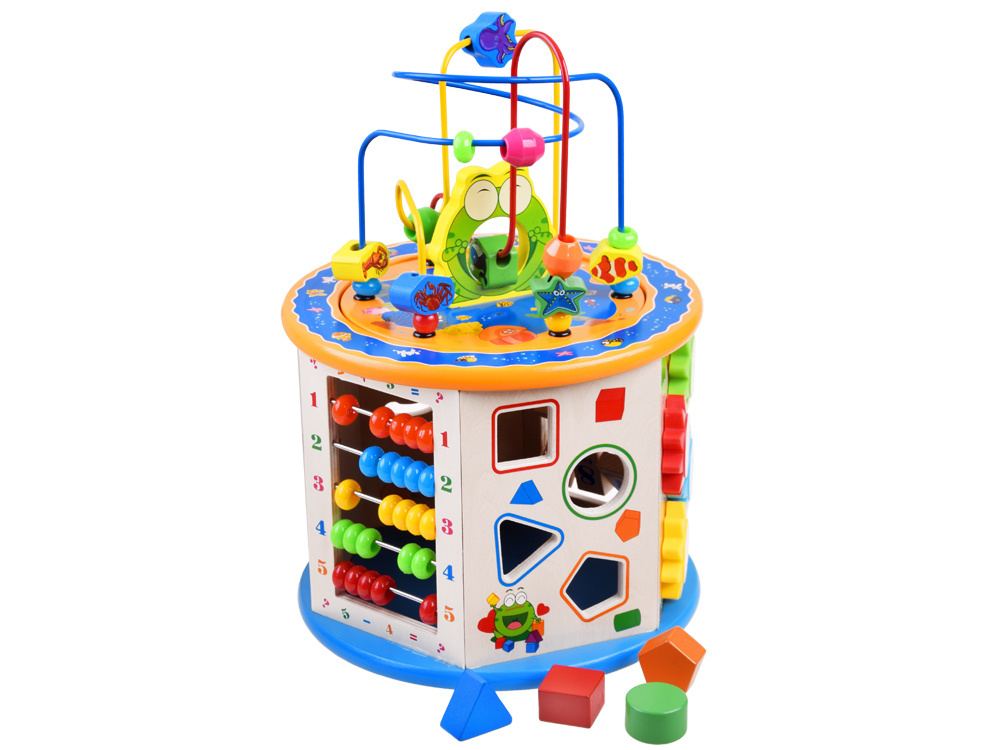 Activiteitenkubus - hout - speelkubus - 36x19,5x24 cm - 8-in-1