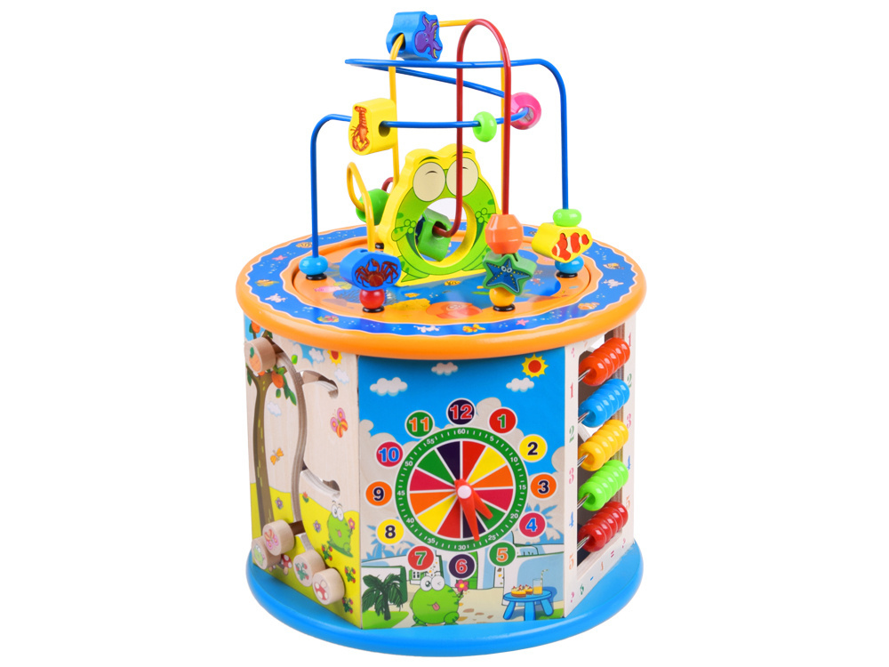 Activiteitenkubus - hout - speelkubus - 36x19,5x24 cm - 8-in-1