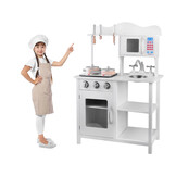 Speelgoed keuken - hout - met keukengerei - 60x30x85 cm - wit