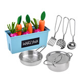 Speelgoed keuken - met kookgerei - 74x30x95,5 cm - industrieel