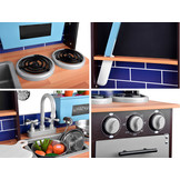 Speelgoed keuken - met kookgerei - 74x30x95,5 cm - industrieel