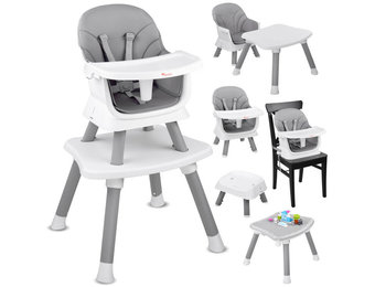 Kinderstoel - babystoel - 6-in-1 - multifunctioneel - grijs wit