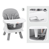 Kinderstoel - babystoel - 6-in-1 - multifunctioneel - grijs wit