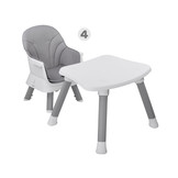 Kinderstoel - babystoel - 6-in-1 - multifunctioneel - grijs wit