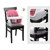 Kinderstoel - babystoel - 6-in-1 - multifunctioneel - roze wit