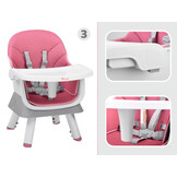 Kinderstoel - babystoel - 6-in-1 - multifunctioneel - roze wit