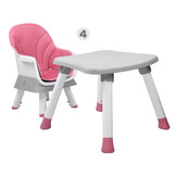 Kinderstoel - babystoel - 6-in-1 - multifunctioneel - roze wit