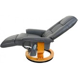 Fauteuil met massage, verwarming en voetensteun - grijs kunstleer