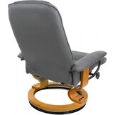 Fauteuil met massage, verwarming en voetensteun - grijs kunstleer