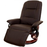 Fauteuil met massage, verwarming en voetensteun - bruin kunstleer
