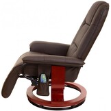 Fauteuil met massage, verwarming en voetensteun - bruin kunstleer