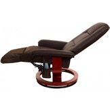 Fauteuil met massage, verwarming en voetensteun - bruin kunstleer