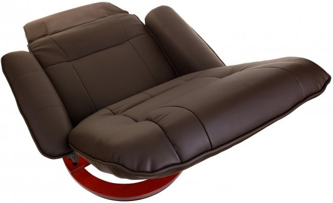 Fauteuil met massage, verwarming en voetensteun - bruin kunstleer