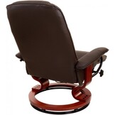 Fauteuil met massage, verwarming en voetensteun - bruin kunstleer