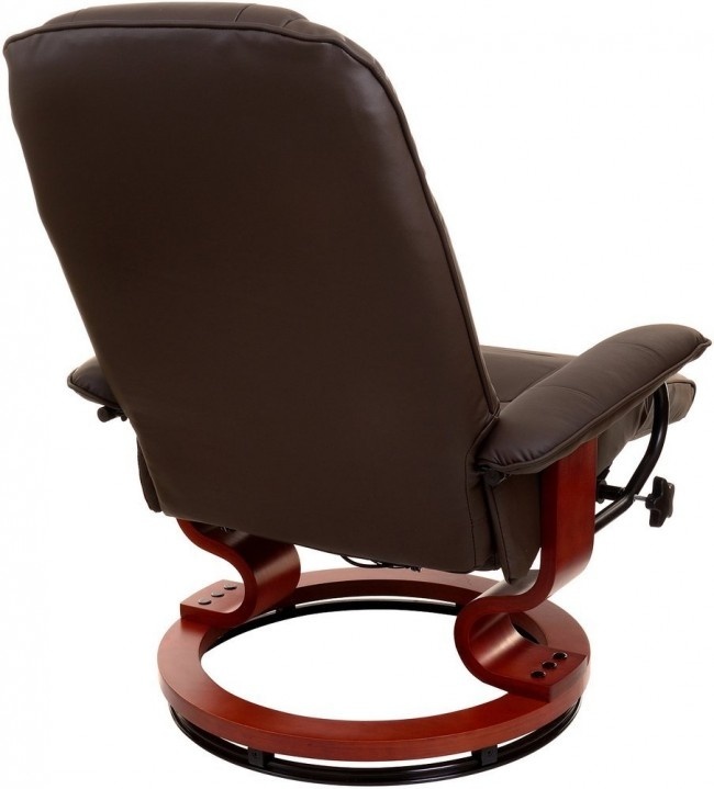 Fauteuil met massage, verwarming en voetensteun - bruin kunstleer