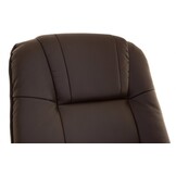 Fauteuil met massage, verwarming en voetensteun - bruin kunstleer