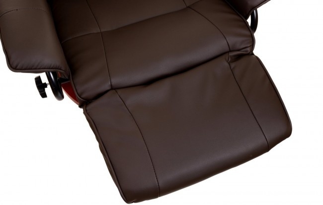 Fauteuil met massage, verwarming en voetensteun - bruin kunstleer