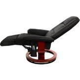 Fauteuil met massage, verwarming en voetensteun - zwart kunstleer