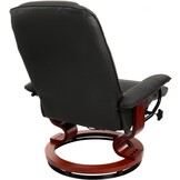 Fauteuil met massage, verwarming en voetensteun - zwart kunstleer