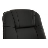 Fauteuil met massage, verwarming en voetensteun - zwart kunstleer