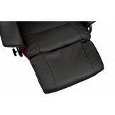 Fauteuil met massage, verwarming en voetensteun - zwart kunstleer