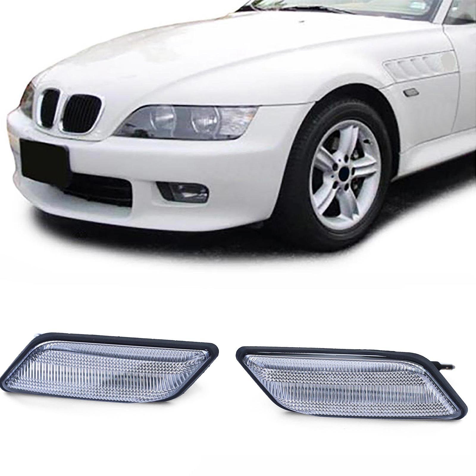 LED-zijknipperlichten geschikt voor BMW Z3 94-02 - Wit - E-keur - Plug&Play - CAN-bus comp
