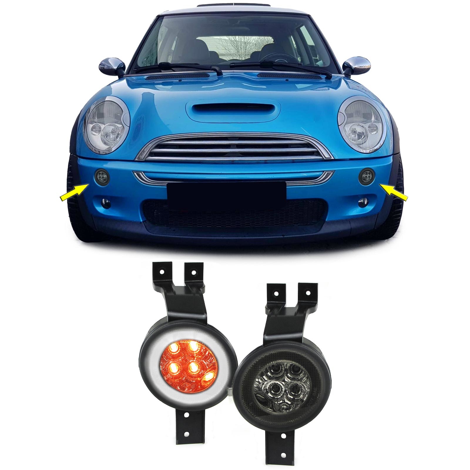 LED-knipperlicht met parkeerlicht - Mini Cooper R50 R53 R52 - ZWARTE ROOK - LED verlichting