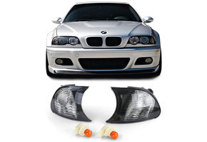 Knipperlichten geschikt voor BMW 3 Serie E46 Coupe Cabrio 98-01 - zwart smoke - kristallen optiek