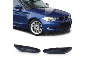 LED-zijknipperlichten geschikt voor BMW E81 E82 E87 E88 E92 E93 X1 E84 - Rook/Zwart - Registratievrij