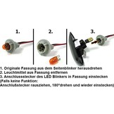 LED-zijknipperlichten geschikt voor BMW E81 E82 E87 E88 E92 E93 X1 E84 - Rook/Zwart - Registratievrij