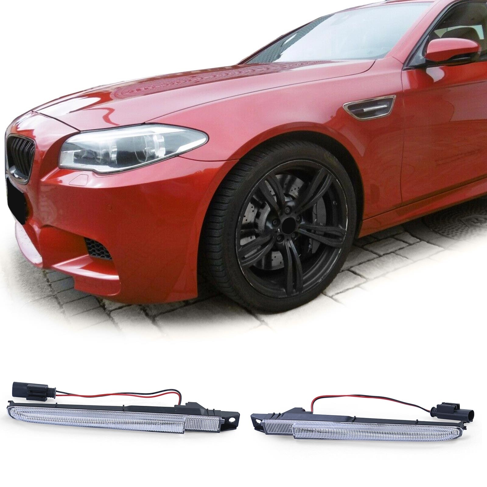 LED zijknipperlichten - BMW 1 Serie M Coupe E82 M5 F10 X5M E70 X6M E71 - WIT - Plug & Play