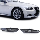 Zijknipperlichten geschikt voor BMW E81 E82 E87 E88 E90 E91 E92 E93 X1 - zwart - rookzwart