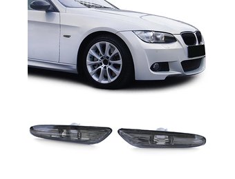 Zijknipperlichten - BMW E81 E82 E87 E88 E90 E91 E92 E93 X1 - zwart - rookzwart