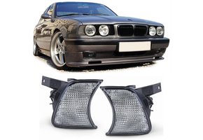 Knipperlichten geschikt voor BMW 5 Serie E34 87-97 - Zwart Smoke - E-keur & inclusief lamphouder