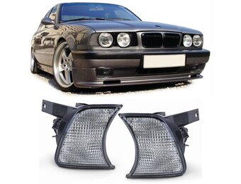 Knipperlichten - BMW 5 Serie E34 87-97 - Zwart Smoke - E-keur & inclusief lamphouder