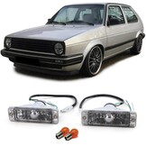 Knipperlichten - geschikt voor VW Golf 1 2 Jetta 1 2 Polo 86C - Heldere glazen indicator - zwart
