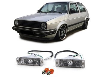 Knipperlichten - VW Golf 1 2 Jetta 1 2 Polo 86C - Heldere glazen indicator - zwart