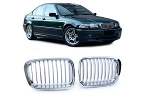 Grille geschikt voor BMW 3 Serie E46 Sedan Touring - Sport rooster - CHROOM